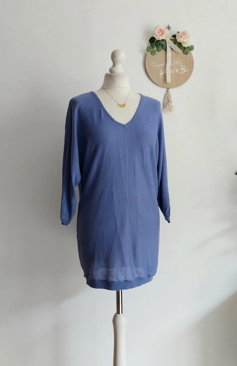 Pull léger bleu lavande manches 3 quart Camaieu Taille 38/40